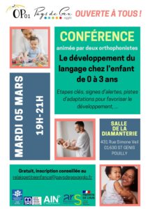Lire la suite à propos de l’article Conférence sur le développement du langage chez les 0-3 ans